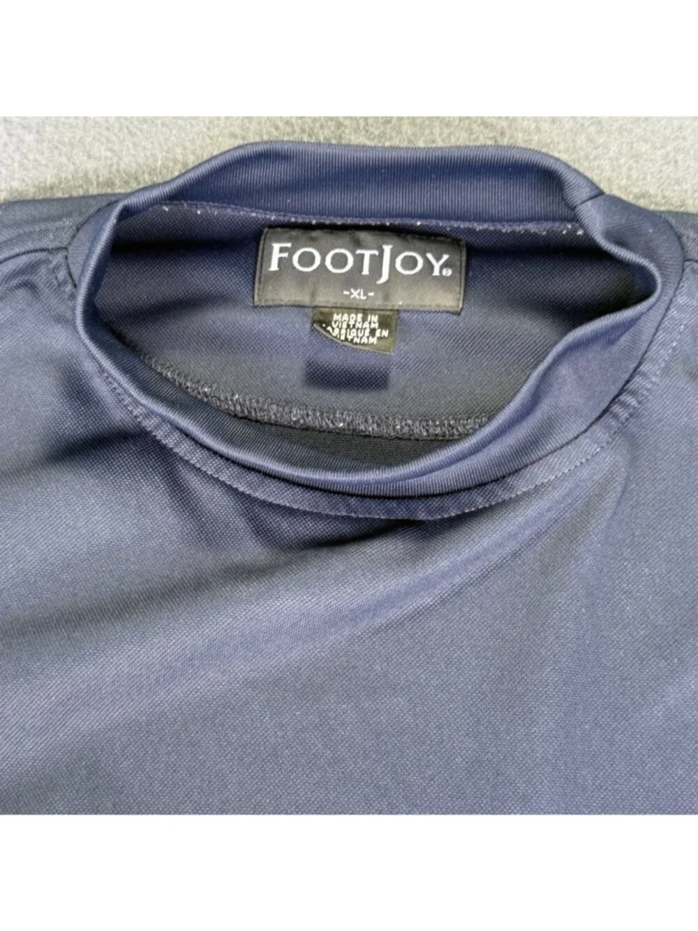 FootJoy Mens Sz XL Blue Mock Neck Golf Shirt Short Sleeve Performance Large